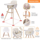 3-in-1 Convertible Wooden High Chair, Beige Color
