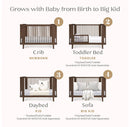 Delta Children Noah 4-In-1 Convertible Crib Greenguard Gold Certified - Teak Brown