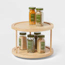 2-Tier Bamboo Lazy Susan Turntable Yellow