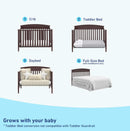5-in-1 Convertible Baby Crib - Espresso