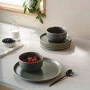 12pc Stoneware Tilley Dinnerware Set- Olive Green