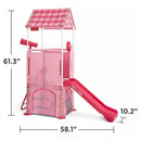 lay & Fold Away Princess Castle, Portable Indoor/Outdoor Climbing Slide Fort Playhouse Playset Toy for Toddlers, Pink