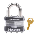 Master Lock 1-5/16 in. H X 1-3/4 in. W Laminated Steel 4-Pin Cylinder Exterior Padlock, Pack of 6