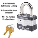 Master Lock 1-5/16 in. H X 1-3/4 in. W Laminated Steel Ball Bearing Locking Exterior Padlock, Pack of 6