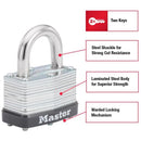 Master Lock 1-1/16 in. H X 1-3/4 in. W X 1-3/4 in. L Laminated Steel Breakaway Warded Padlock, Pack of 12