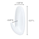 3M Command Small Plastic Designer Hooks 2.125 in. L 2 pk, Pack of 6