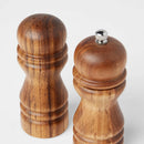 2pc Acacia Turned Salt Shaker and Pepper Grinder Set