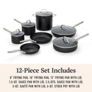 12pc Hard Anodized Aluminum Nonstick Cookware Set