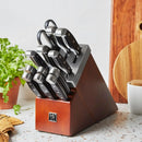Self-Sharpening Knife Block Set - Black/Brown