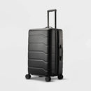 Hardside Medium Checked Spinner Suitcase - Black