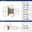 Amerock 1-3/4 in. W X 2-3/4 in. L Burnished Brass Steel Self-Closing Hinge 2 pk