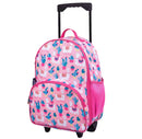 Kids Rolling Suitcase Luggage - Llamas Cactus Pink