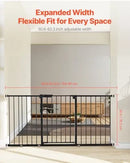 Adjustable Baby Gate Dog Gate - 60.6-63.3 Inches Wide, 30 Inches High, Black