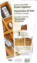 Classics Bamboo Expandable Drawer Organizers - 4 Pieces