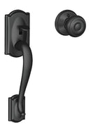 Schlage FE285CAM622GEO Combination Lockset, Mechanical Lock, Grip with Knob Handle, Round Design, Matte Black, 1 Grade