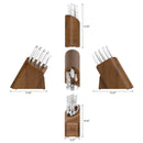 L1 Series 1027129 German Steel Forged 7-Piece Cleaver Knife Block Set - White