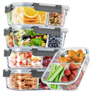 Glass Food Storage Containers - Grey