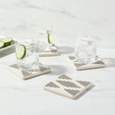 Modern Diamond Stoneware Coasters - Black and Cream