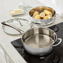 3.5qt Stainless Steel Sauté Pan & Steamer Set - Silver