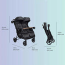 Rosemary LX Full-Size Double Stroller - Shale