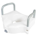 4.5" Raised Toilet Seat with Armrests, for Elongated and Round Toilets, Removable Handles, 300 lb Capacity
