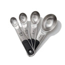 4pc Stainless Steel Magnetic Measuring Spoons Black