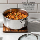 T-fal 3 Piece Stainless Steel Fry Pan Set, 8", 10" & 12", Pro Tri-Ply, Silver