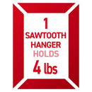 3M Command White Sawtooth Picture Hanger 4 lb 3 pk, Pack of 4