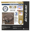 Air Vent 26.2 in. H X 25.5 in. W X 9 in. L X 14 in. D Brown Steel Power Roof Ventilator