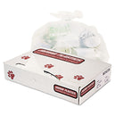Jaguar Industrial Strength Low-Density Commercial Can Liners, 10 Gal, 0.5 Mil, 24" X 23", White, 500/Carton - JAGW2423X