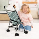 Umbrella Stroller for Dolls - Green & White Stars