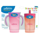 10oz Straw to 360° Cup Set - Pink/Coral - 2 Pack