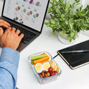 Glass Snack Container with Plastic Lid - Gray