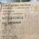 Nami Glider Recliner w/ Electronic Control and USB - Olive Boucle w/Light Wood Base