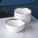 Florian Porcelain Round Bowl Set of 4 - White