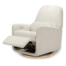 Arc Glider Recliner with USB - Ivory Boucle and Light Wood Base