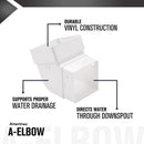 Amerimax 3.88 in. H X 3.63 in. W X 3.63 in. L White Vinyl U Downspout Elbow, Pack of 20
