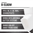 Amerimax 4.5 in. H X 2.5 in. W X 4.5 in. L White Vinyl K Gutter Elbow