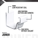 Amerimax 3.5 in. H X 3.5 in. W X 5 in. L White Vinyl K Gutter Connector