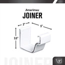 Amerimax 3.5 in. H X 3.5 in. W X 5 in. L White Vinyl K Gutter Connector
