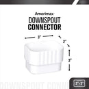 Amerimax 3 in. H X 2 in. W X 3 in. L White Vinyl K Downspout Connector