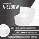 Amerimax 4.25 in. H X 3.25 in. W X 4.25 in. L White Vinyl K Gutter Elbow