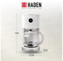Coffee Machine, 12 Cup Programmable Drip Coffee Maker with Auto Shut-Off Function and Reusable Washable Water Filter, Ivory & Chrome