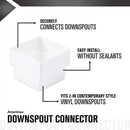 Amerimax 2.6 in. H X 2 in. W X 2 in. L White Vinyl U Downspout Connector, Pack of 10