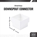 Amerimax 2.6 in. H X 2 in. W X 2 in. L White Vinyl U Downspout Connector, Pack of 10