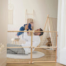 Extra Wide Wire Mesh Wooden Baby Gate - 29.5-50 Inches