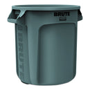 Rubbermaid Round Brute Container, Plastic, 10 Gal, Gray - RCP2610GRA