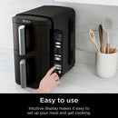 DoubleStack 4-in-1 8 Qt Air Fryer w/ Smart Finish, Space Saving, 2 Baskets, SL200 Black