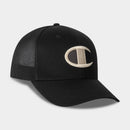 Adult Logan Twill Trucker Hat - Black