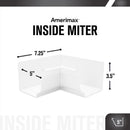 Amerimax 3.5 in. H X 3.75 in. W X 7.5 in. L White Aluminum K Inside Miter